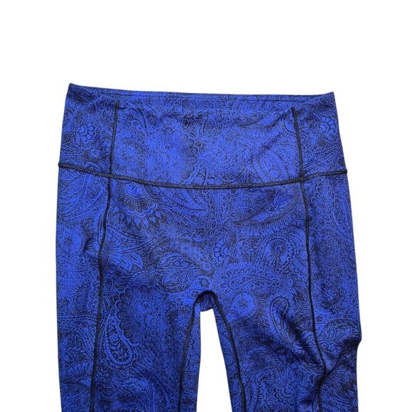 Lululemon Like Nothing 7/8 Tight - Antique Paisley Sapphire Blue Black - Picture 4 of 11